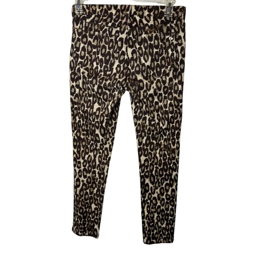 Kate Spade Broome Street Leopard Print Slim Fit Jeans 28 Pinup Rocker Chic EUC